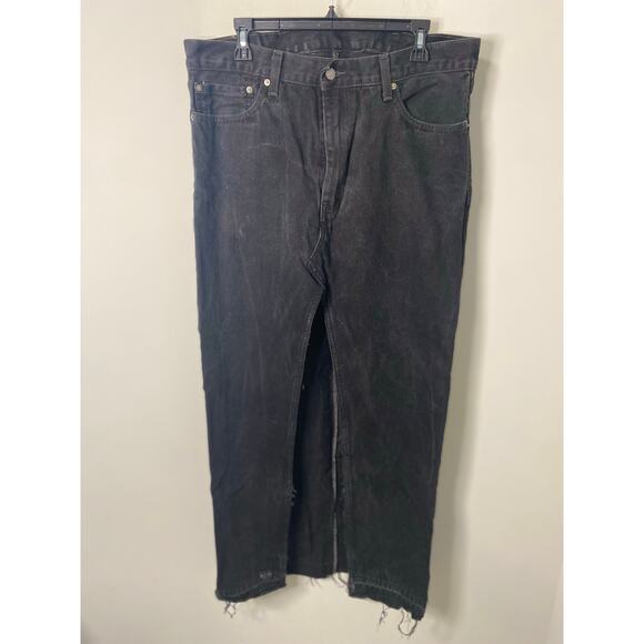 New Coal N Terry Custom Levis Black Denim Split Front Skirt Size 38 x30 - Picture 1 of 6